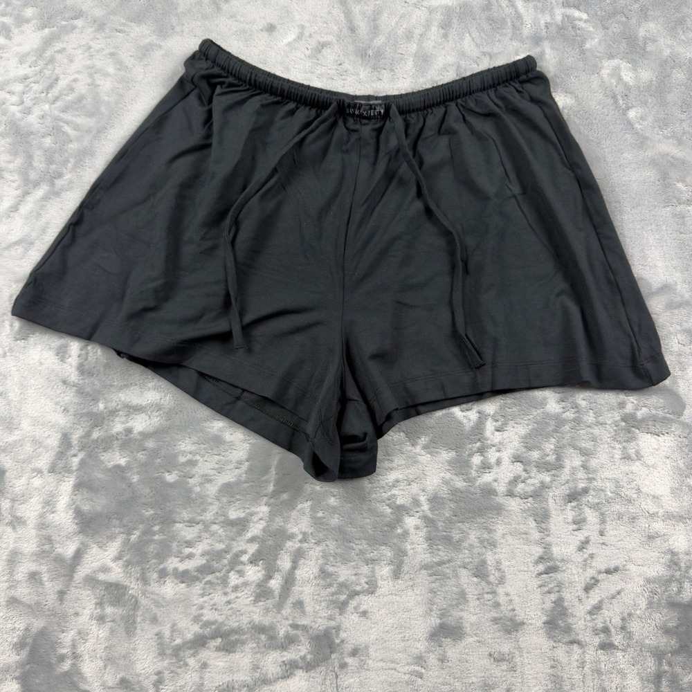 Savage X Fenty Black Modal Sleep Shorts Drawstring Lounge Pajama Bottoms Small